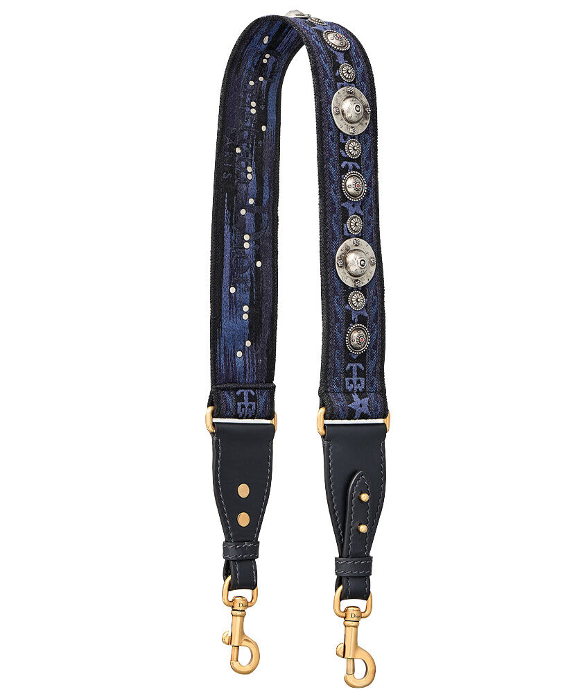 Christian Dior Bohemian inspired Shoulder Strap In Canvas Blue